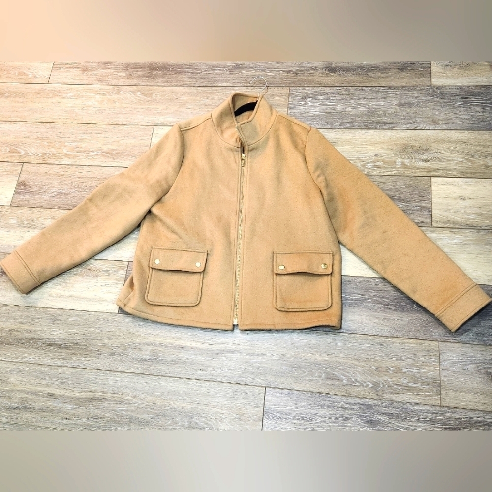 Joie Tan Zip-Up Jacket with Pockets